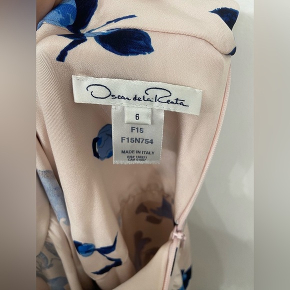 Oscar de la Renta Floral Printed Long Sleeve Silk Blouse Size 6 - Picture 6 of 9